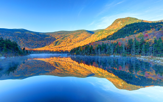 The White Mountains are a mountain range covering about a quarter of the state of New Hampshire and a small portion of western Maine