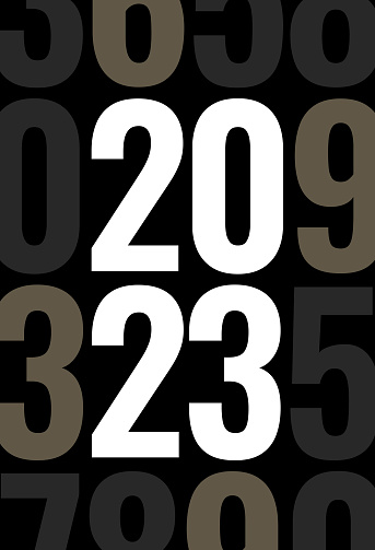 2023 New year card. Numbers concept