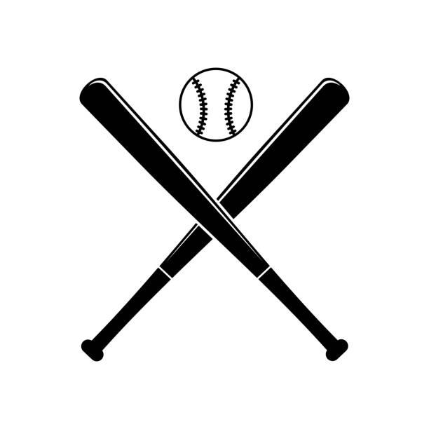 baseballschläger logo - baseballschläger stock-grafiken, -clipart, -cartoons und -symbole