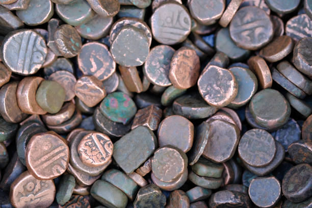 Old coins Background, Ancient coins, currency.