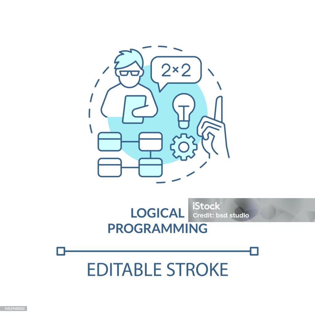 Logical Programming Turquoise Concept Icon Stock Illustration ...
