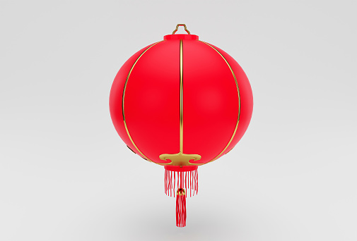 Red Chinese lantern 3d illustration Chinese new year decor ornament