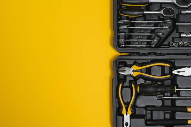 istock Box with set of tools for car repair, closeup. 1453153256