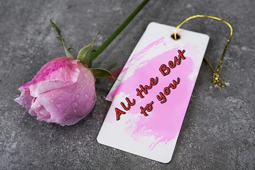 Greeting card with rose - Wishing All the best to you