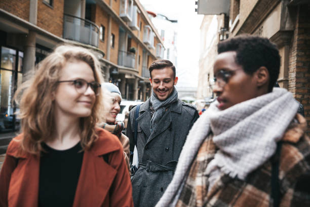 istock Multi ethnic group of friends on a winter vacation 1453163765