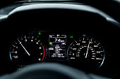 Speeding Car Dashboard Speedometer Display Close-Up
