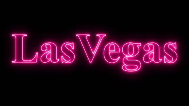 Neon Las Vegas Text on Black Background