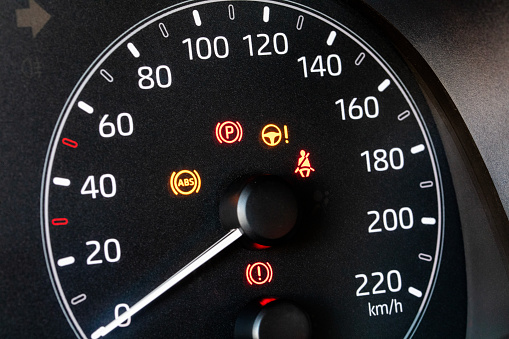 Closeup dashboard of mileage car