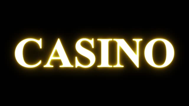 Neon Casino Text on Black Background