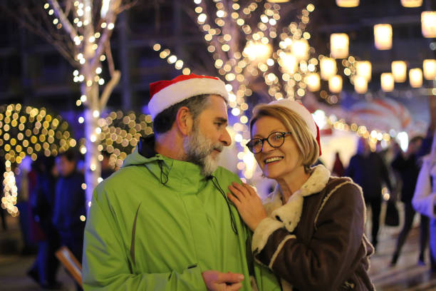 istock Senior couple enjoy in Christmas days 1453171483