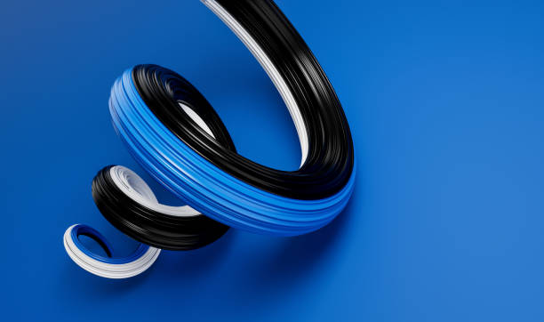 istock Estonia flag, 3d illustration on a Blue background 1453172462