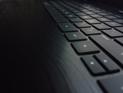 Keyboard computer, laptop keyboard, pc keyboard, black background