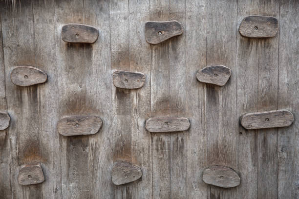 istock Wooden climbing wall on the empty playground 1453177518