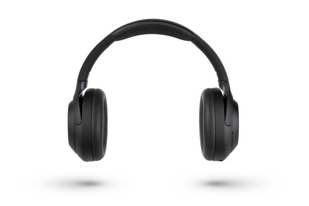 istock Headphones isolate on white. Wireless headphones in black, high quality, isolated on a white background, for advertising or product catalog. 1453178876