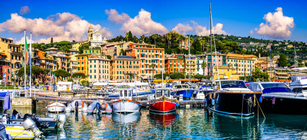 old town and port of Santa Margherita Ligure in italy old town and port of Santa Margherita Ligure in italy - photo santa margherita ligure italy stock pictures, royalty-free photos & images