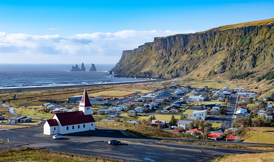 Overview of Vic, Iceland