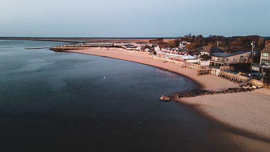 The Cape Cod Provincetown in Massachusetts and the ocean at sunrise