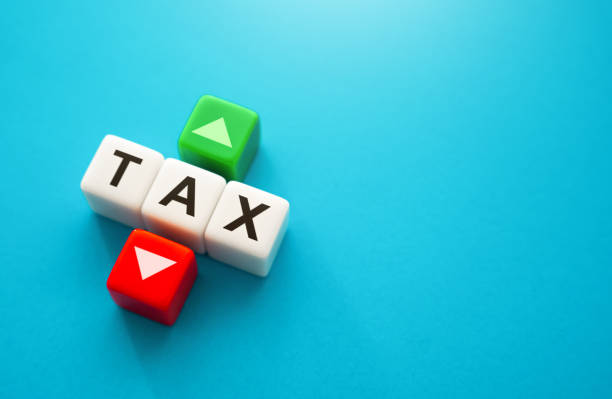istock Tax rate increasing and decreasing. 1453194892