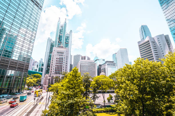 Free Stock Photo of Urban Street With Tall Buildings and Trees ...