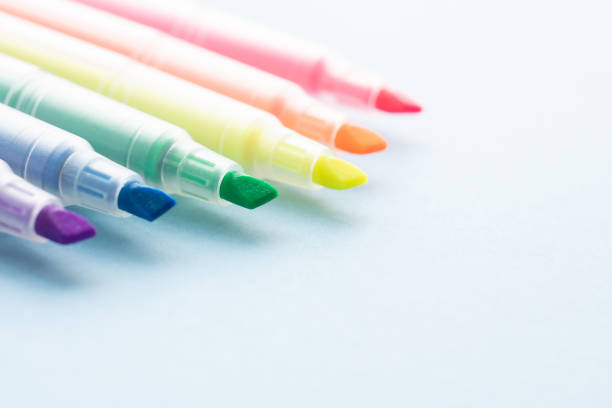 highlighters, markers, colored pens, stationery