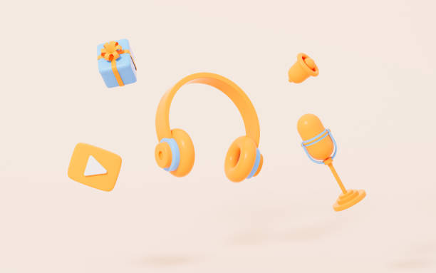 istock Live streaming on the yellow background, 3d rendering. 1453222930