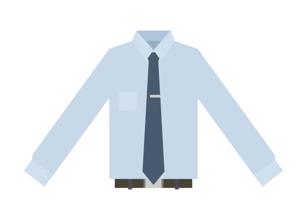 illustrazioni stock, clip art, cartoni animati e icone di tendenza di camicia da lavoro. semplice illustrazione piatta. - giacca e cravatta