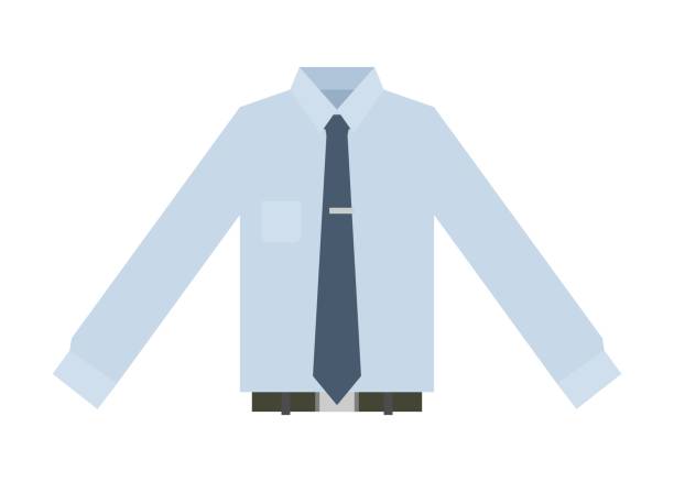 ilustrações, clipart, desenhos animados e ícones de camisa de negócios. ilustração plana simples. - camisa e gravata
