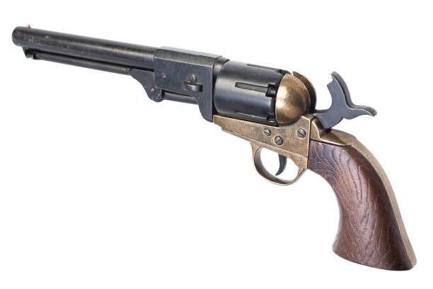 istock Old West Gun - Cocked and Locked Army Revolver 1453224706