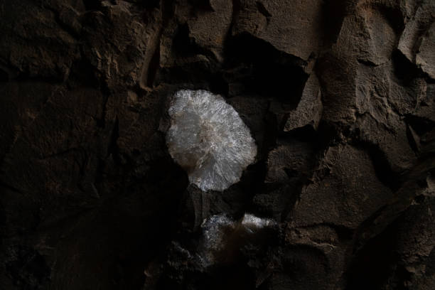​​Raw rock crystal in a Wanda mine, Misiones, Argentina stock photo