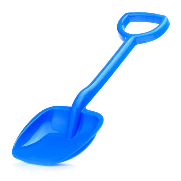 istock Children's large shovel isolated on a white background. Colored plastic shovels for snow removal. Children's Sandbox Toys 1453229633