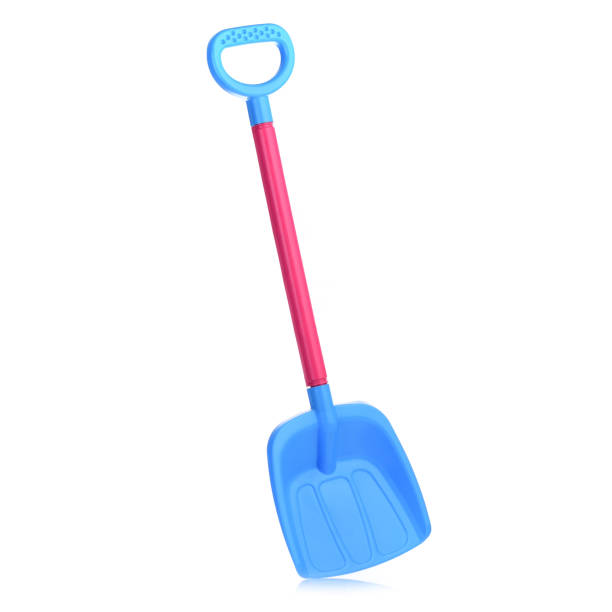 istock Children's large shovel isolated on a white background. Colored plastic shovels for snow removal. Children's Sandbox Toys 1453229635