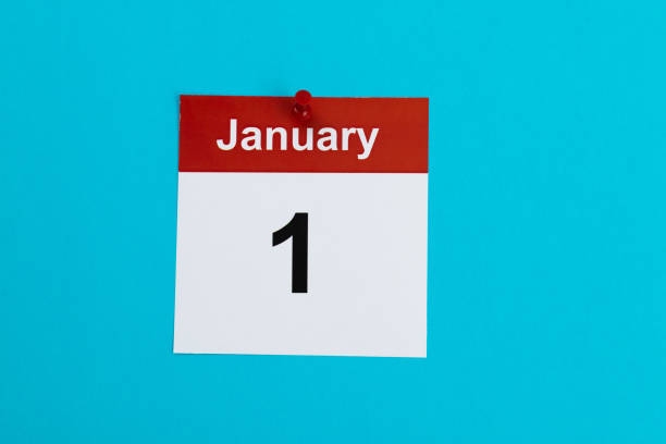 istock January 1 calendar on blue background 1453229859