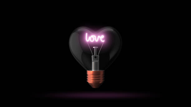 istock Heart shaped light bulb valentine concept 1453236081