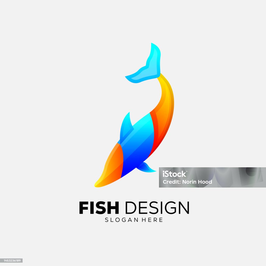 Gradient Fish Fish Design Gradient Template Stock Illustration - Download Image Now ...