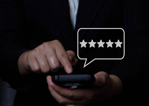 istock Customer review satisfaction feedback survey concept, User give rating to service experience on online application, Customer can evaluate quality of service leading to reputation ranking of business. 1453239623