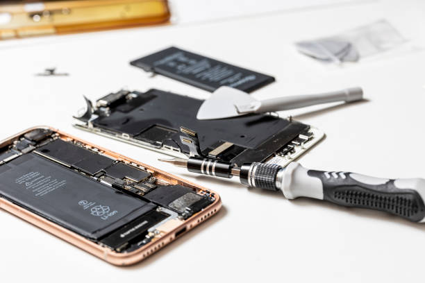 istock Smartphone battery replacement and repair and liquid crystal panel replacement 1453249648