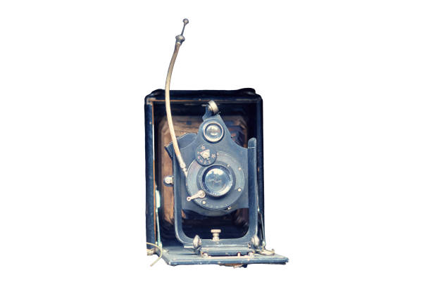 istock Vintage camera the photographer, isolated on a white background 1453255373