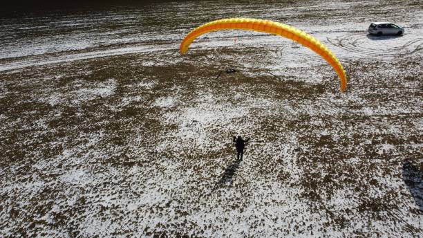 snow kite silhouette