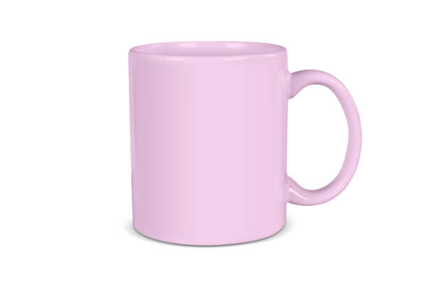 istock 11 oz Pink Coffee Mug Mockup Isolated on White Background 1453261635