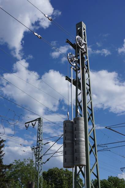 istock Tensioning system on an overhead line in Germany 1453263148