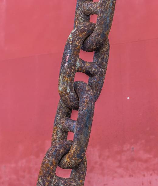 istock Closeup shot of a rusty anchor chain 1453264636