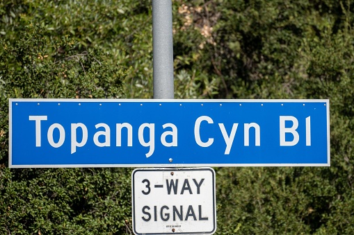 The Street sign of Topanga Canyon Boulevard in Topanga, California