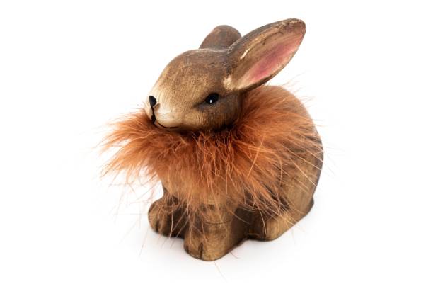 istock Rabbit toy with a fluffy mane isolated on a white background 1453270291