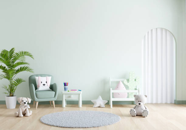 istock Green child living room with copy space, 3D rendering 1453275490