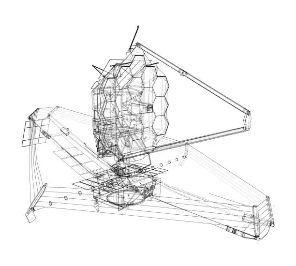 Vector illustration of James Webb Space Telescope. Vector