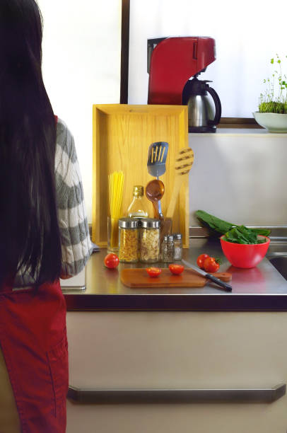 Image for Cooking with A Woman Wearing Red Apron/Studio Shot