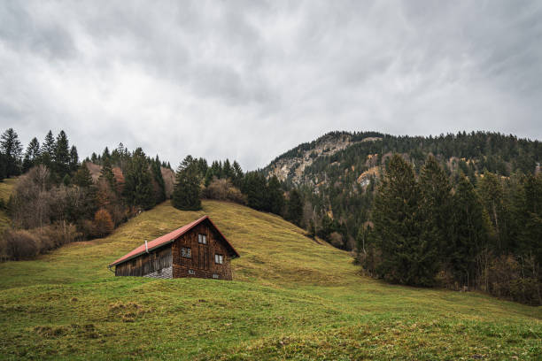 istock Wood cabin in the mountains 1453286098