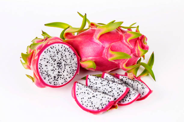 istock Dragon fruit isolated on white background, fresh pitahaya or pitaya 1453288671