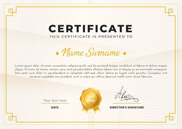 stockillustraties, clipart, cartoons en iconen met diploma and certificate. - diploma