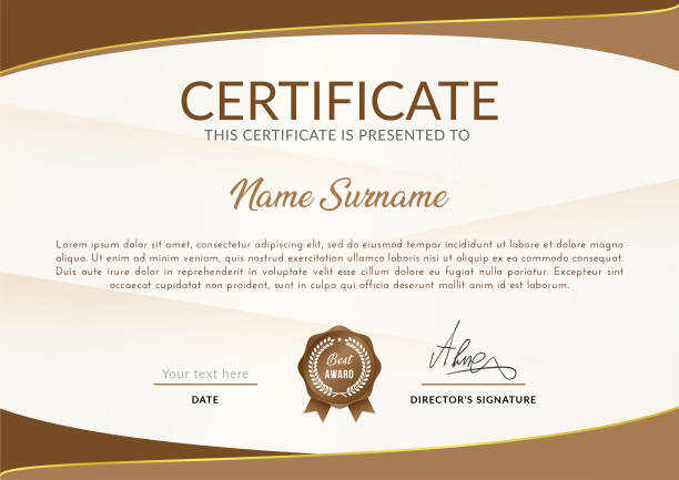 Diploma and certificate in brown color. Vector illustration in HD very easy to make edits. bachelor's degree stock illustrations